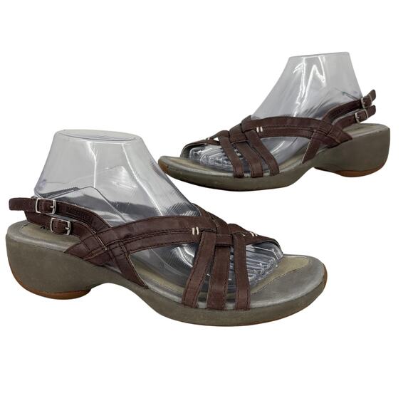 Merrell Sandals Womens Size 10 Brown Leather Sundial Braid Strappy Slingback - Picture 1 of 10